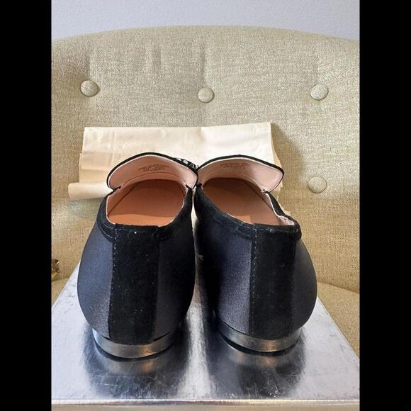 J. CREW Marie Black Satin Loafers with Crystal Bow NIB $228 6.5 6 - Picture 5 of 8